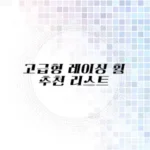 고급형 레이싱휠 추천 리스트